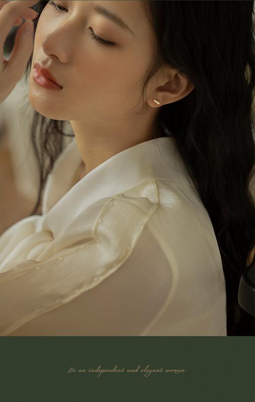 Oflye潮流饰品 小金条撞色原创设计耳钉女简约风不对称T形耳饰耳环女 商品图9