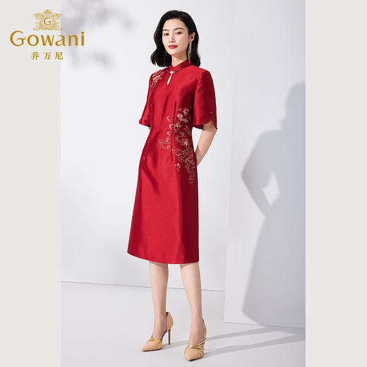 乔万尼夏季修身刺绣旗袍连衣裙ET2E203 商品图3