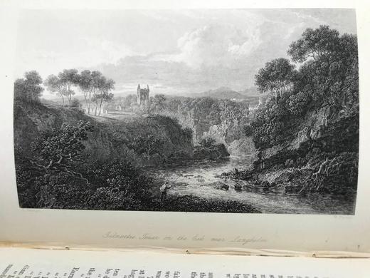 1871年 司各特《蒙特罗斯传奇》 约6幅版画插图 真皮精装32开 商品图8