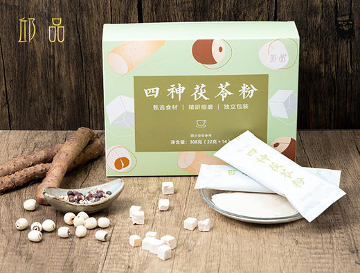 邱品 四神茯苓粉 山药茯苓芡实莲子粉 22克*14包 低温烘焙，粉质细腻，每日一包 商品图1