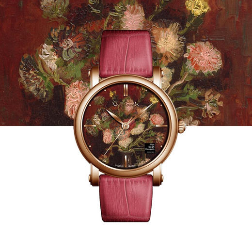 梵高（VanGogh）瑞士女士石英手表-紫苑和夹竹桃 商品图0