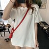 【夏季新款！女神必备~】韩版宽松中长款短袖T恤，时尚潮流款，简洁大方，舒适自在，女学生衣服女装，让你瞬间引领潮流！ 商品缩略图4