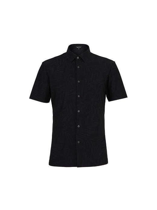 callisto藏青锦纶混纺短袖衬衫 SSTSS195C 商品图0