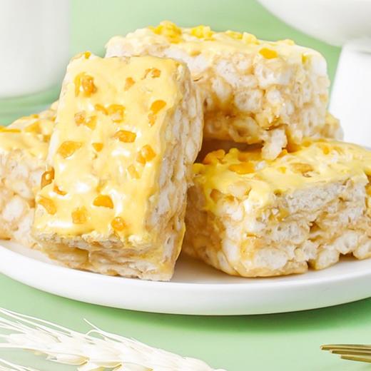 【越吃越上瘾！榴芒奶盖沙琪玛】果肉粒粒可见，有榴莲果肉芒果果肉，一口鲜香，馅料满满，榴莲芒果双拼水果粒牛乳萨其马早餐糕点心零食健康 商品图1