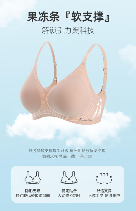 (299元/2件）果冻养护固定杯细带文胸53076 商品图1