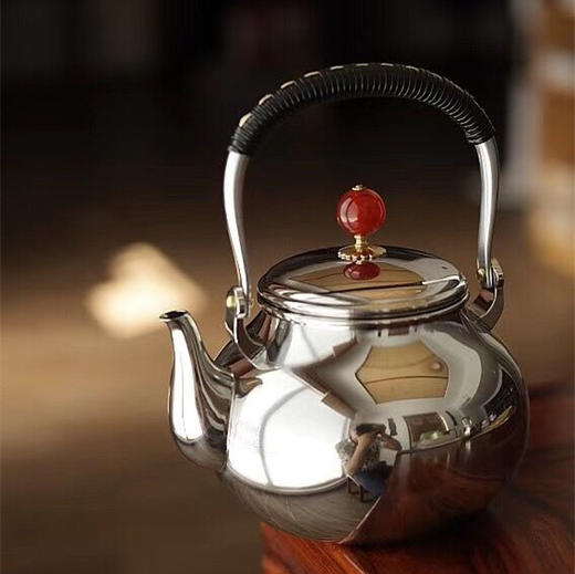 莺歌烧红玛瑙宝珠本色提梁壶 商品图2