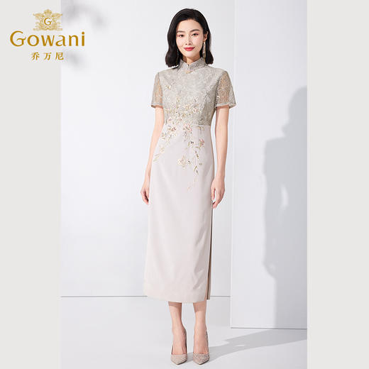乔万尼中式旗袍夏季收腰连衣裙气质高级感ET2E201 商品图1
