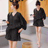 夏季新款，领飘带立体花洋气上衣松紧腰宽松短裤套装HR-ANY0837-1 商品缩略图3