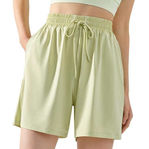 凉感防晒运动短裤女微阔弹力冰丝宽松瑜伽五分裤透气健身骑行短裤 商品图4