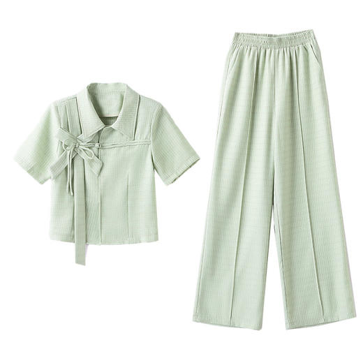 HRWY89699 2023夏季新款修身显瘦时尚洋气质高级小香风套装两件套裤 商品图4