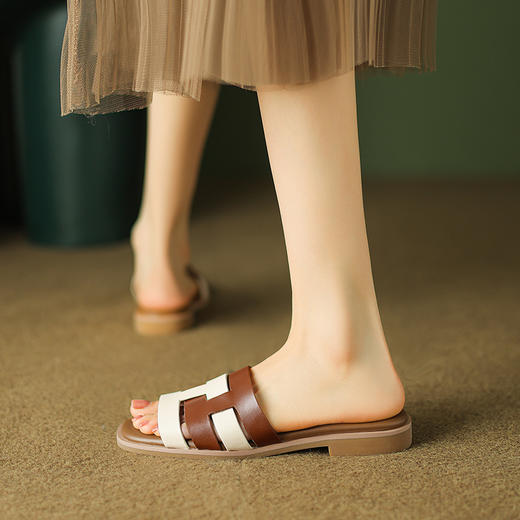 简约百搭，拼色编织度假风沙滩拖鞋MT-ML8391 商品图4