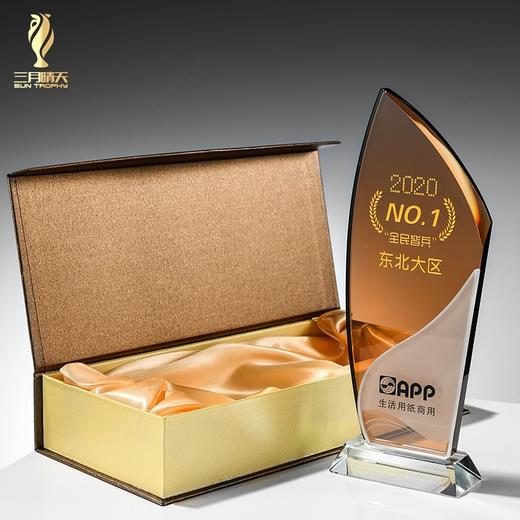 蓝色水晶奖杯定制年会项目活动比赛颁奖纪念杯创意奖牌定制定做 商品图4