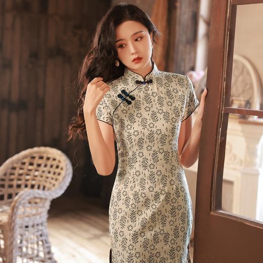 素雅复古民国风，气质年轻款日常旗袍YG-2208 商品图1
