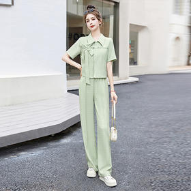 HRWY89699 2023夏季新款修身显瘦时尚洋气质高级小香风套装两件套裤