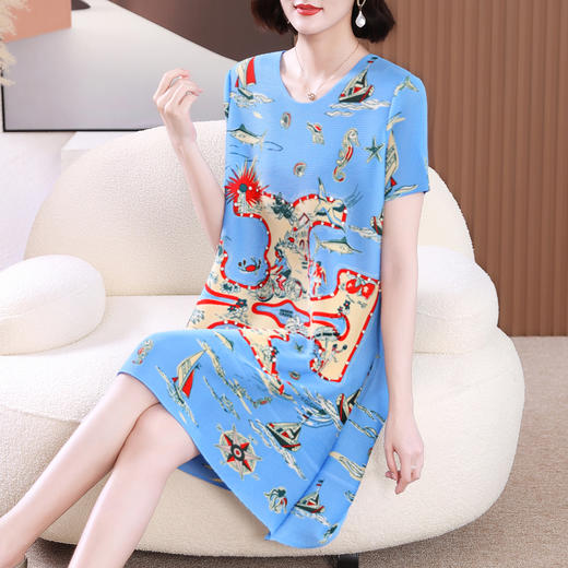 XSL S3236妈妈夏装连衣裙宽松大码 商品图0