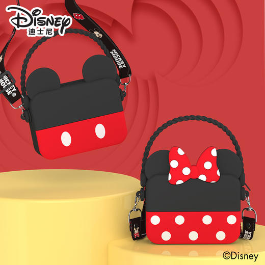 正版授权米奇米妮硅胶零钱包儿童少女斜挎包可爱男女包包单肩包 商品图0