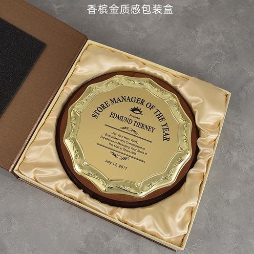 木质奖牌定制定做创意金属圆形授权牌加盟商合伙人荣誉牌匾证书 商品图4