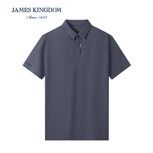 占姆士男士夏季商务短袖纯色冰凉丝翻领抗菌新无痕热压新工艺男装休闲POLO衫 商品图3