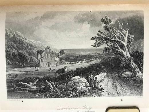 1871年 司各特《修道院长》 约6幅版画插图 漆布精装32开 商品图5