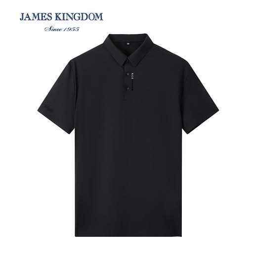 占姆士男士夏季商务短袖纯色冰凉丝翻领抗菌新无痕热压新工艺男装休闲POLO衫 商品图4