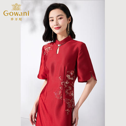 乔万尼夏季修身刺绣旗袍连衣裙ET2E203 商品图1