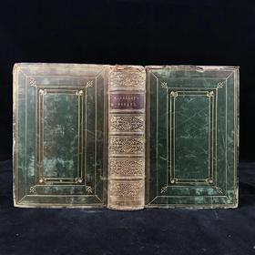 含藏书票！1854年 麦考莱评论与历史随笔集（全2卷合订本） 全真皮精装32开