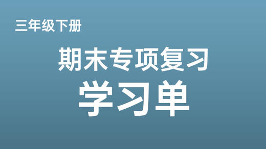 三下期末专项复习学习单 商品图0