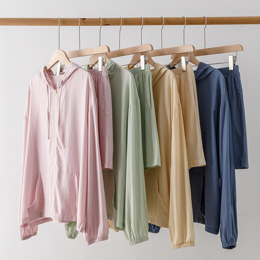 【79元/套】夏季防晒连帽套装 韩版糖果色休闲空调衫短裤 商品图7