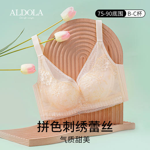 雅黛丽内衣女夏季薄款大胸显小胸文胸无钢圈收副乳防下垂美背胸罩 商品图0