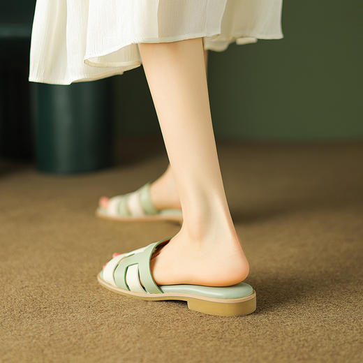 简约百搭，拼色编织度假风沙滩拖鞋MT-ML8391 商品图2