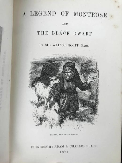 1871年 司各特《蒙特罗斯传奇》 约6幅版画插图 真皮精装32开 商品图4