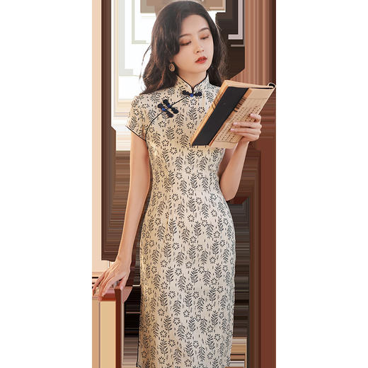 素雅复古民国风，气质年轻款日常旗袍YG-2208 商品图4