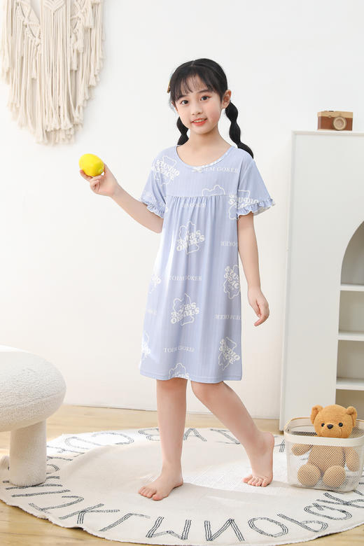 【29元限时秒杀】【秀黛】女童印花针织短袖裙女童家居服睡裙H2440007T【专柜同款】【如遇缺货自动退款，介意勿拍】 商品图0
