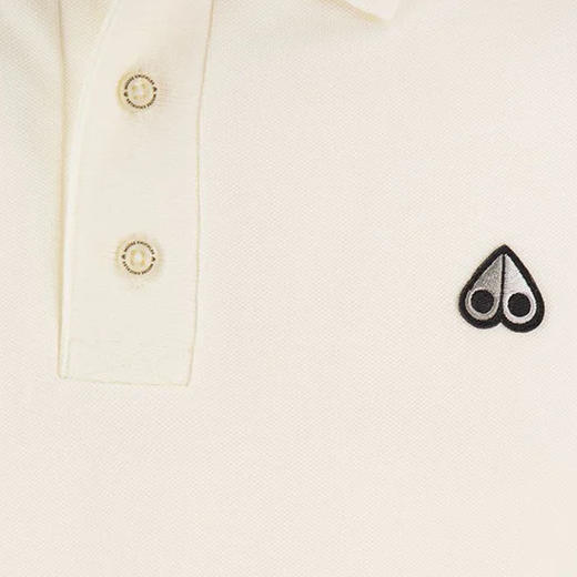 MOOSE KNUCKLES 男士棉质驼鹿指关节刺绣徽标短袖POLO衫 米色 M12MT712 1103 商品图3