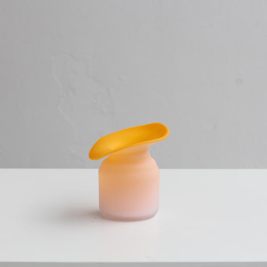 磁粉内桔黄外烤白玻璃花瓶摆件工艺品 商品图10