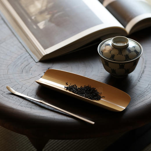 安吉名家玉竹椭圆茶则 中式茶拨两件套 名家手工茶勺精磨镜面 茶室茶道零配 商品图7