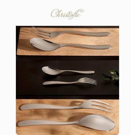 CHRISTOFLE昆庭L'Ame灵魂乐章银色刀叉勺西餐餐具甜品勺蛋糕叉 商品图0