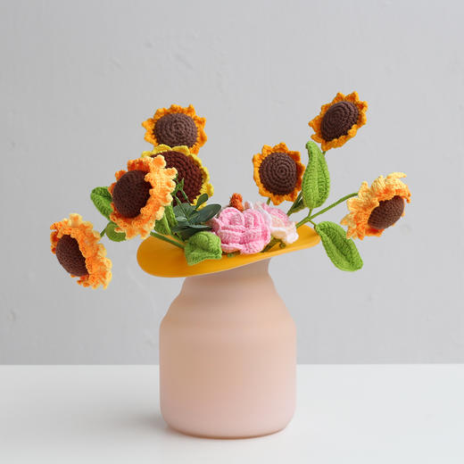 磁粉内桔黄外烤白玻璃花瓶摆件工艺品 商品图5