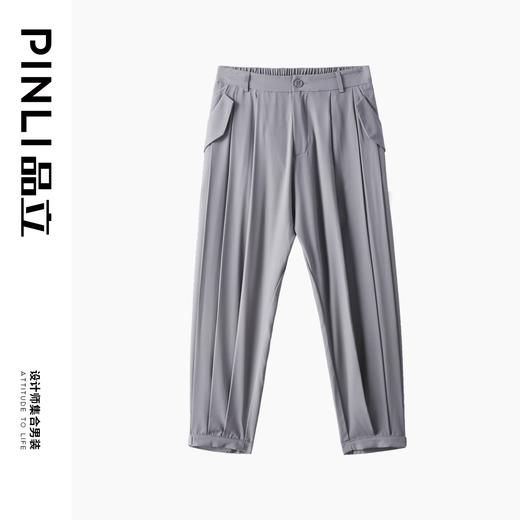 PINLI品立裁魂夏季新款束脚裤薄款百搭休闲九分裤潮牌纯色男裤子BC221117018 商品图6