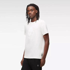 MOOSE KNUCKLES 男士棉质驼鹿指关节徽标印花圆领短袖T恤 米白色 M12MT717 1103