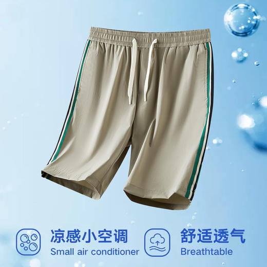 【新款DDP】大依优型冰丝五分裤短裤休闲夏季弹力加肥加大宽松大码男士沙滩裤运动 商品图2