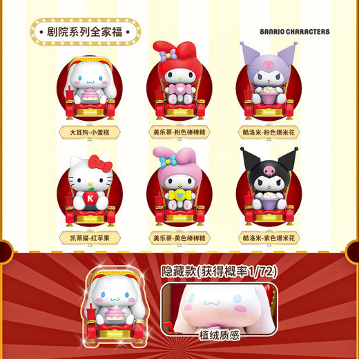 【满2盒送展示罩出样】正版三丽欧剧院电影院系列盲盒酷库洛米美乐蒂玉桂狗公仔手办摆件物料 商品图2