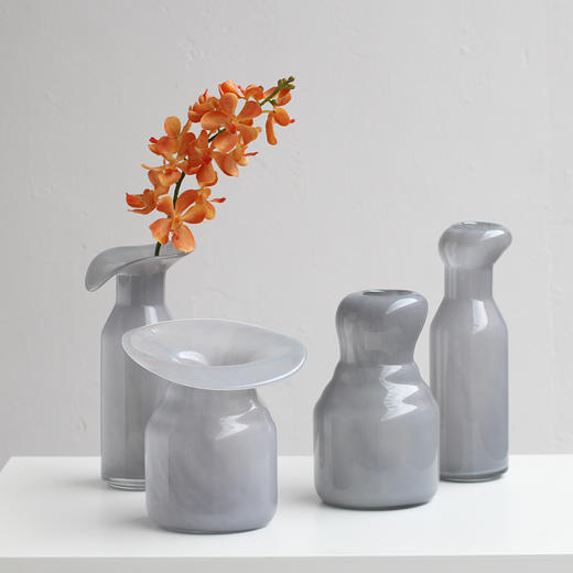 磁粉高级灰玻璃花瓶摆件工艺品 商品图0