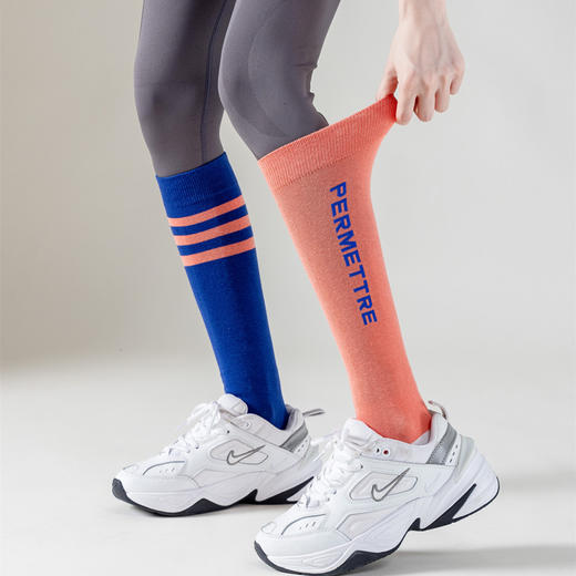 【运动户外】纯棉小腿袜运动肌能跑步瑜伽袜子女压力袜微压长筒专业马拉松 商品图3