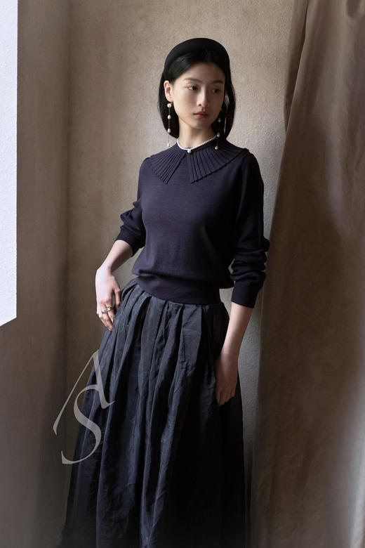 Sophie Buhai  灰褐色/黑色/深蓝色真丝发箍 商品图7