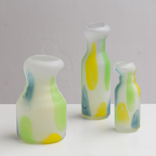磨砂彩色玻璃花瓶餐桌器皿摆件工艺品 商品图1