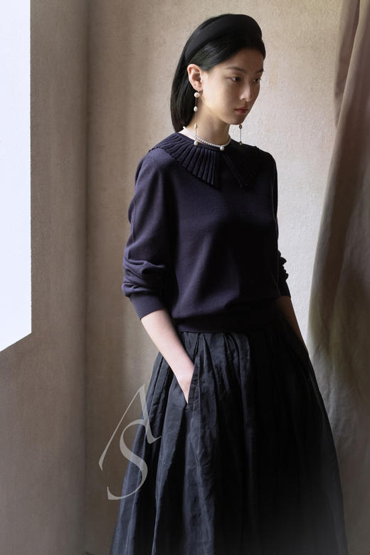 Sophie Buhai  灰褐色/黑色/深蓝色真丝发箍 商品图6