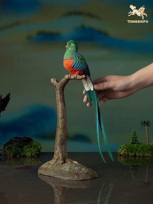 铜师傅 铜摆件《铜师傅百鸟集》之凤尾绿咬鹃 桌面摆件家居饰品 商品图4