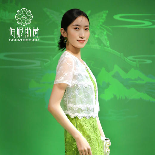 9C 千年情话—梁祝草桥结拜皓色蕾丝小外套2A40060 商品图1