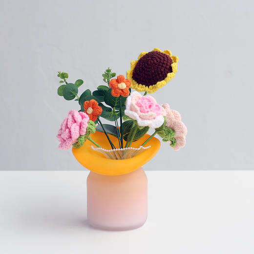 磁粉内桔黄外烤白玻璃花瓶摆件工艺品 商品图4